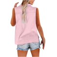 thumbnail image 6 of CUSTG Casual Shirts For Women Simple Summer Sleeveless V Neck Button Down Solid Color Linen Shirts Tank Blouse Boho Tops, 6 of 6
