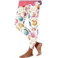 thumbnail image 2 of Meichang Women's Easter Leggings High Waist Cute Rabbit Eggs Print Yoga Workout Stretchy Leggings Holiday Tights, 2 of 5
