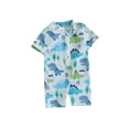 thumbnail image 2 of Sedceaty Toddler Baby Boys Rash One-Piece Guard Swimsuit,0-12 Months 1T 2T 3T Dinosaur Print Short Sleeve Round Neck Front Zip Up Beach Wear, 2 of 10