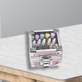 thumbnail image 4 of Soporte para brocas de uñas Macarena Organizador de caja de almacenamiento de exhibición de 25 ranuras de aluminio a prueba de polvo para cabezales de pulido Rosa, 4 of 5