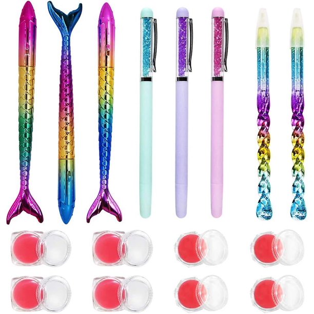 16 piezas de herramientas de pintura de diamantes, 8 piezas de kits de bolígrafos de arte de diamantes hechos a mano, bolígrafos de punto de pintura de diamantes en espiral de sirena, 8 piezas de
