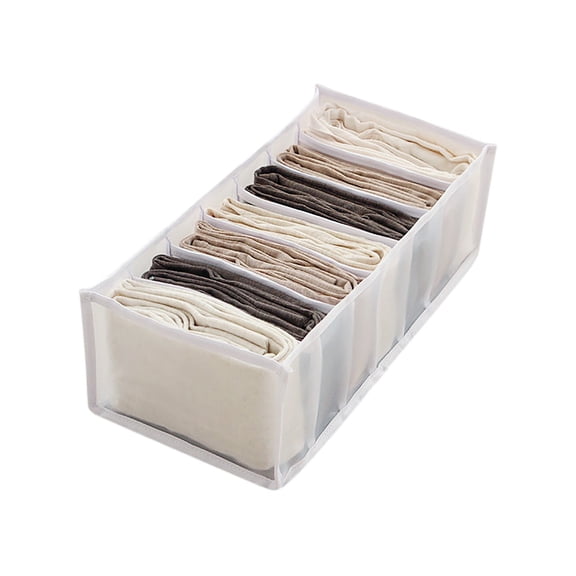 Home textile storage,Mesh Fabric Clothes Organizer With Multiple Grids Foldable Drawer Dividers For Underwear Socks And Clothing Storage