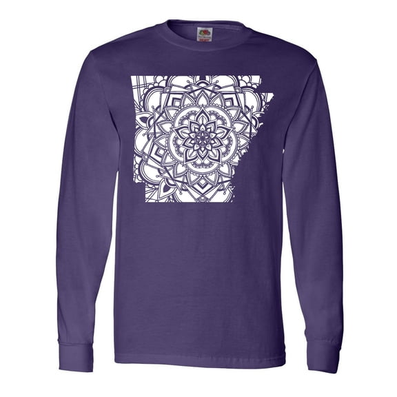Inktastic Arkansas Silhouette Mandala Long Sleeve T-Shirt
