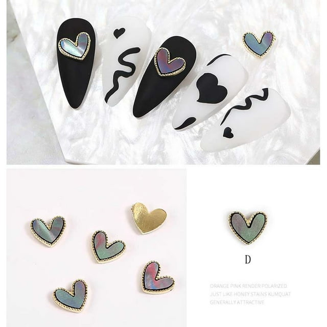 Fiudx Gemas para Uñas, Decoraciones En Aleación de Forma de Corazón, Arte de Uñas con Diamantes de Imitación Brillantes, Funda de Teléfono Diy para Guitarra, Regalo para Fiesta de Bodas, Diseño de Lu