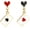 C, variant on Red Heart Earrings Poker Card Dangle Earrings for Women Asymmetric Clock Drop Earring Card Queen Costume Accessories