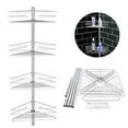 thumbnail image 2 of 4-Layer Rustproof Bathroom Corner Shelf Caddy - Tension Pole Storage with Hooks for Shampoo, Soap, and Towels, 2 of 8