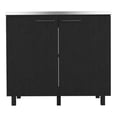thumbnail image 1 of Pemberly Row Contemporary Utility Sink Cabinet Engineered Wood Black, 1 of 4