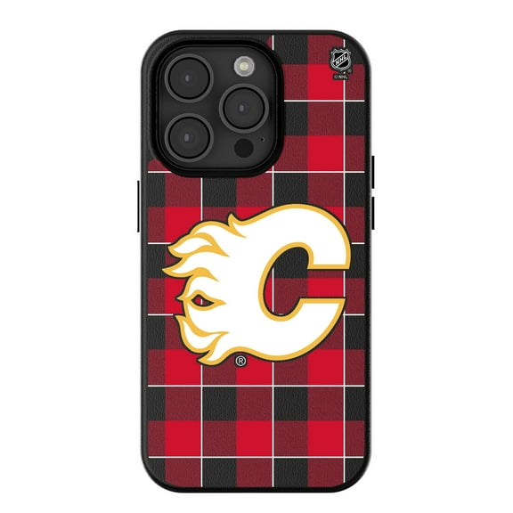 Keyscaper   Calgary Flames Plaid iPhone Magnetic Bump Case