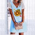 thumbnail image 2 of Vestido casual sexy de verano para mujer Vestido de manga corta con estampado floral y cuello en V Pompotops  ghjkhdj16435, 2 of 5