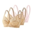 thumbnail image 2 of 3PCS Push up Bras for Women Plus Size Comfortable Supportive Bras Underwire Solid Color Women's Lightweight Breathable Underwear Daily Bra Pink 36, 2 of 5