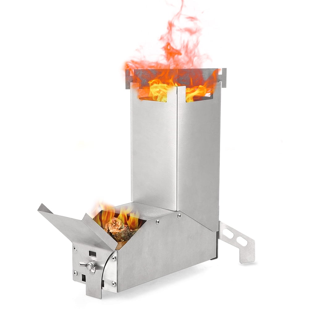 Rocket Stove Outdoor Collapsible Wood Burning Stainless Steel Rocket