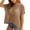 Khaki, variant on HCYSFG Women’s Beach Cover Up Top Mesh Knit Short Sleeve Crewneck Hollow Out Sheer Summer Tops for Women Swim Cover Shirt