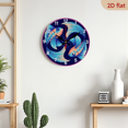 thumbnail image 5 of A 10-inch 2D flat wooden silent wall clock with the theme of "Pretty Pisces", it is an excellent choice for Halloween/Easter/Christmas gifts and is suitable for modern home decoration art., 5 of 7