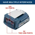 thumbnail image 5 of Adapter Converter Dual 5V USB Charger For Bosch 18V Li-ion Battery 12V DC port, 5 of 5