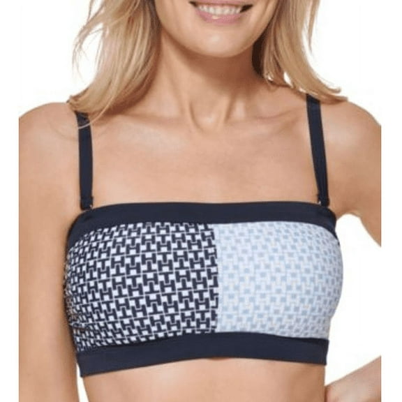 Tommy Hilfiger MULTI Iconic Colorblock Bandeau Bikini Swim Top, US Medium