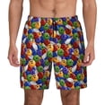 thumbnail image 2 of Picia Bowling Colorful pattern Mens Swim Trunks with Compression Liner Stretch Beach Shorts Quick Dry with Zipper Pockets No-Chafing Board Shorts-Small, 2 of 9