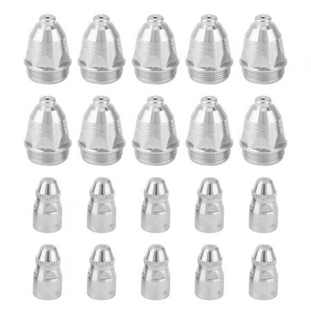 

Haofy 10Pcs Electrode Tip + 10Pcs Cutter Torch Nozzle P80 Plasma Cutting Consumable 1.5mm