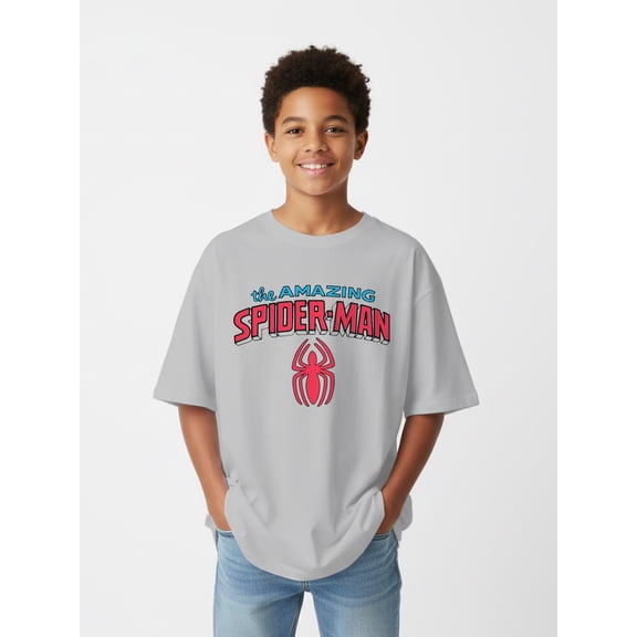 Spider-Man, Boys' Elevated Front and Back Graphic T-Shirt, Sizes 4-18