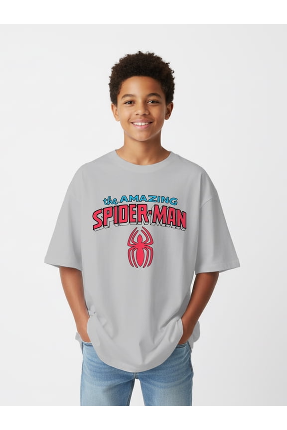 Spider-Man, Boys' Elevated Front and Back Graphic T-Shirt, Sizes 4-18