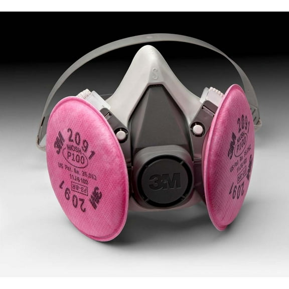 3M Half Facepiece Reusable Respirator Assembly 6191/07001(AAD), P100, Small
