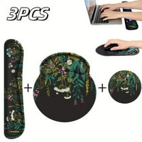 3PCS Ergonomic Mouse Pad with Wrist Rest and Keyboard Wrist Rest, Cute Soft Wrist Rest Pad with Non-Slip Rubber Base, Easy Typing & Pain Relief