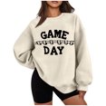 thumbnail image 2 of Gamivast Sweatshirts for Women Oversized Game Day Football Crewneck Shirts Trendy Long Sleeve Drop Shoulder Pullover Spring Superbowl Outfit 2026, 2 of 5