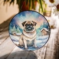 thumbnail image 3 of Hello Winter Pug Welcome Snowy Night Watercolor Vintage Stained Glass Suncatcher Dog Lover Gifts Window Hanging Sign Decor - 01011, 3 of 5