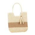 thumbnail image 3 of Bolso de playa para mujer, bolsa informal bohemia, bolsa de viaje transpirable de gran capacidad con beige, 3 of 8