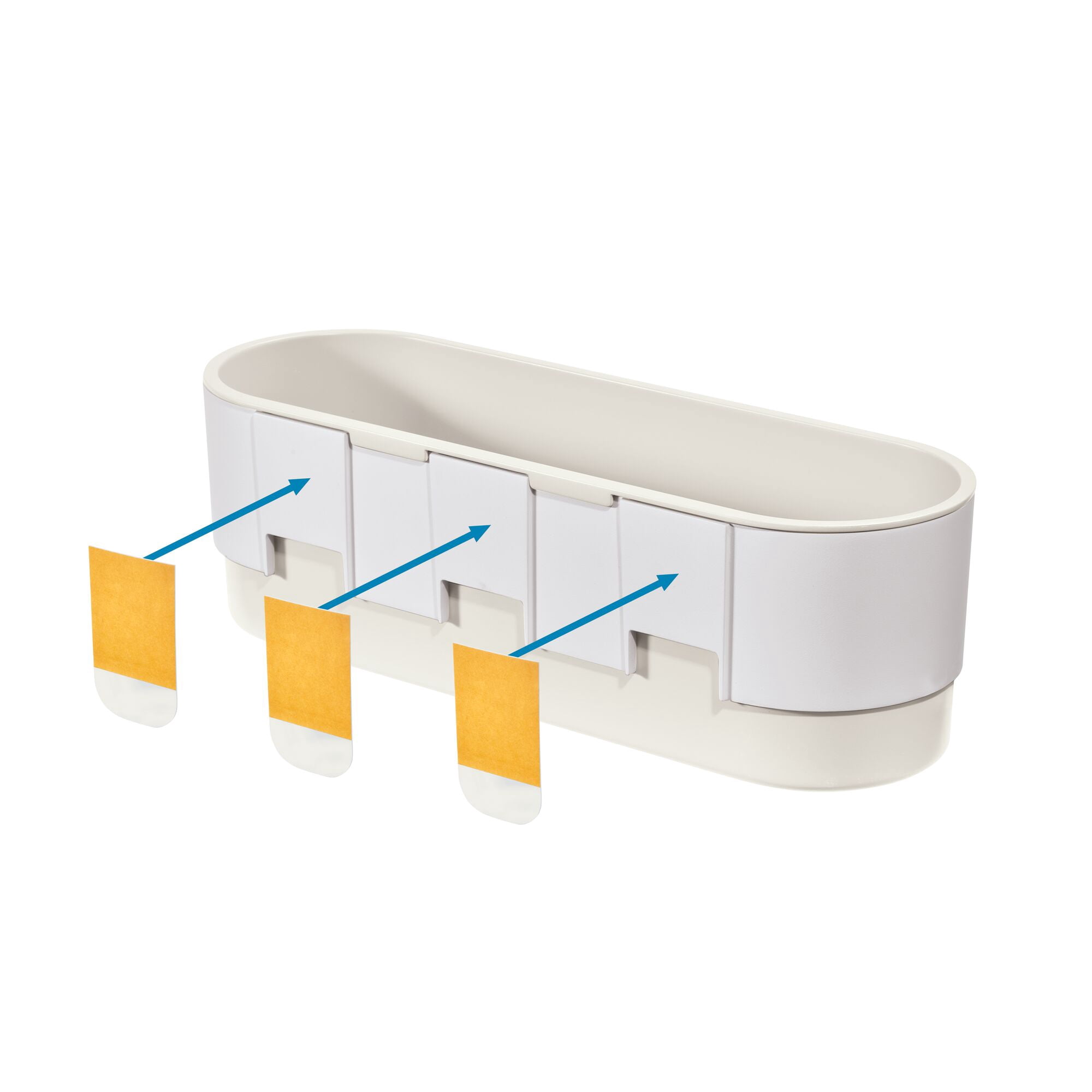 iDesign Adhesive Shower Basket - Orleans Collection - Coconut/White