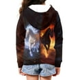 thumbnail image 4 of Chririnla Flame Couple Horse Lightweight Zip Up Hoodie for Girls Long Sleeve with Pockets Comfy Casual Outerwear Teens Size 10-12, 4 of 7