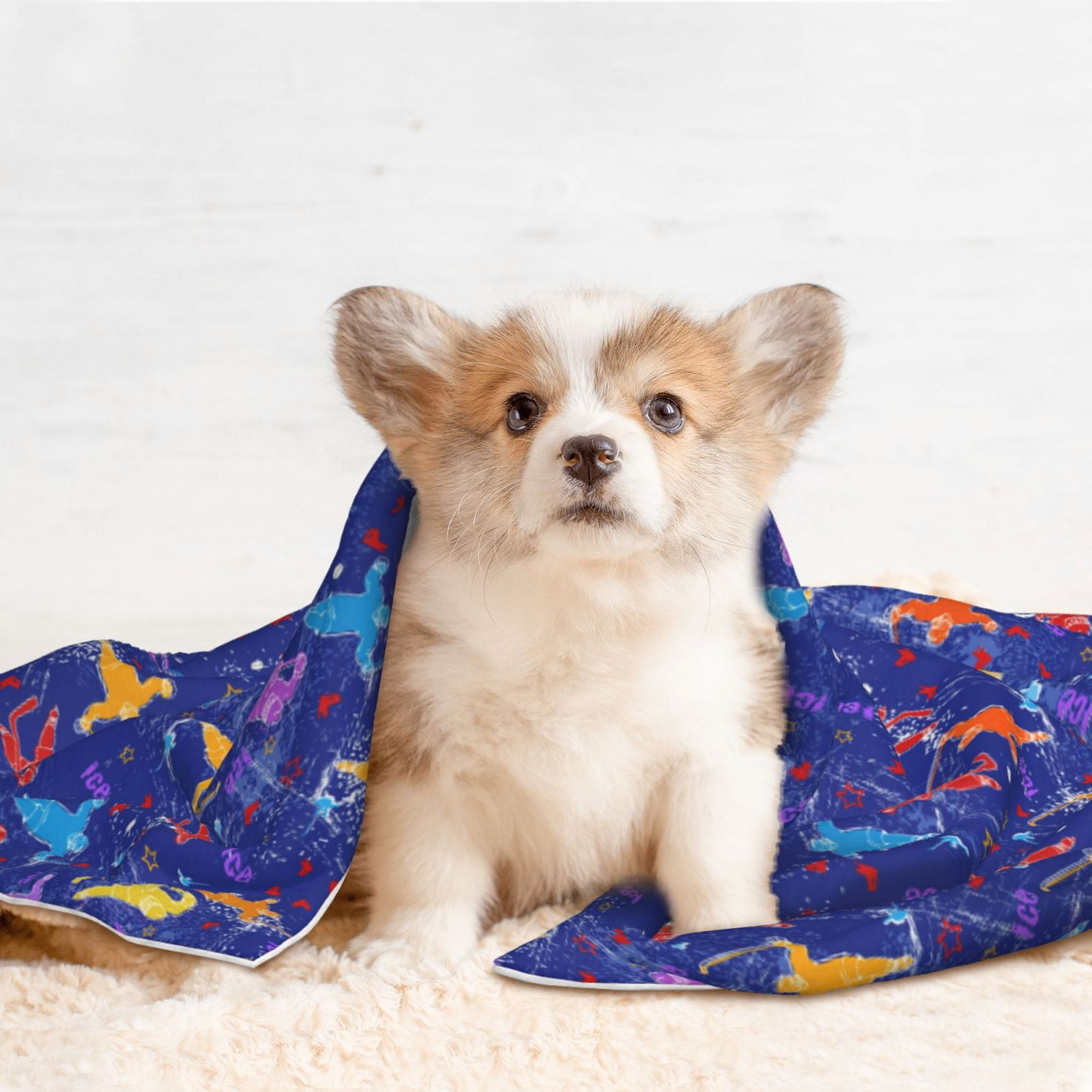 Naloa Ice Hockey Players With Puck Dog Blanket, 3 Sizes Cat Blanket for Indoor Cats Large Medium Small Dog Gifts-Small