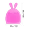 thumbnail image 4 of Unique Bargains 1 Pc Silicone Facial Cleansing Brush Rabbit Shape 3.35"x2.56"x0.63" Rose Red, 4 of 6