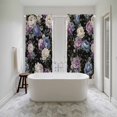 thumbnail image 4 of Country Flowers Kitchen Curtain for Berdoom Living Room Cafe 72 Inch Length, Botanical Purple Blue Floral Black Tiers Curtains Light Filtering Drapes Rod Pocket Window Treatment 2 Panels 52"Wx72"L, 4 of 8