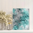 thumbnail image 2 of Abstract Teal Gray Splatter Watercolor Canvas Print, Ideal for Living Room, Bedroom, Office, Bathroom, Hotel, 2 of 8