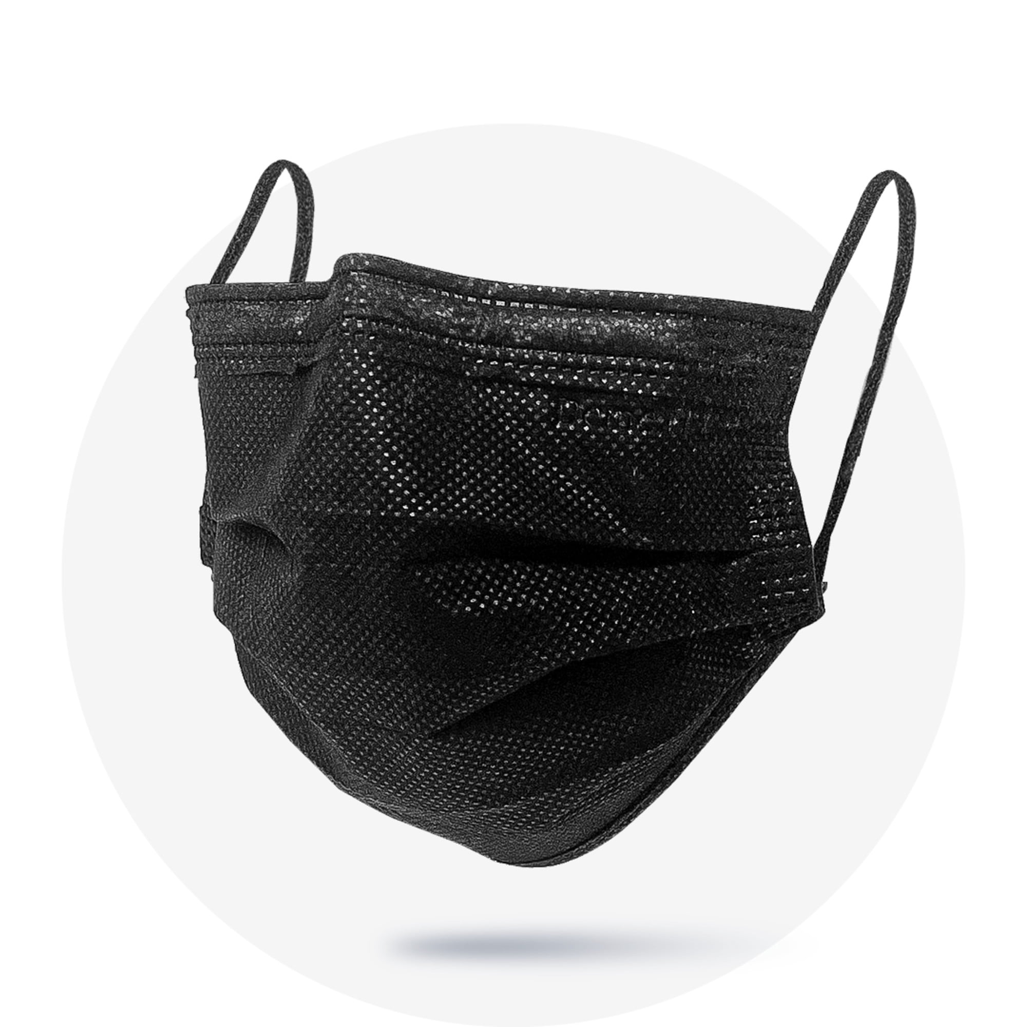 DemeTECH Disposable Face Mask (Box of 50), Size Regular Black