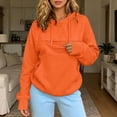 thumbnail image 6 of felwors Women's Oversized Pullover Pet Carrier Hoodie Cotton Blend Fleece Sweatshirt with Kangaroo Pocket Casual Orange for Size XL, 6 of 8