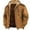 Brown, variant on Fall Winter Men's Hooded Long Sleeve Pocket Plus Size Sweatshirt Jacket Padded Clothes