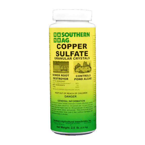 Copper Sulfate Granular Crystals - Fights Pond Algae & Destroys Sewer Roots - 2.5 lbs by Southern Ag