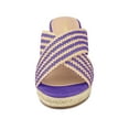 thumbnail image 6 of BLISSFUL STEP Women's Crisscross Strap Platform Slide Wedges Sandals Purple 5.5, 6 of 7