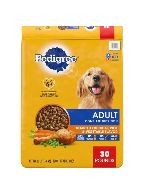 PEDIGREE Complete Nutrition Adult Dry Dog Food Roasted Chicken, Rice & Vegetable, 30 lb. Bonus Bag