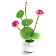 thumbnail image 1 of Artificial Potted Flower Mini: Decorative Faux Lotus Flower Home Tabletop Decor, 1 of 3