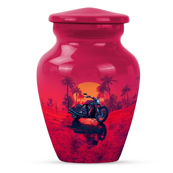 KARYLIZ Motorcycle Urn for Ashes for Women Small - Pink Sunset Set of 5 Mini 3" Mini Keepsake - Small Decorative Urns for Ashes - Cremation Urns for Human Ashes Adult Male - Urn For Ashes For Women