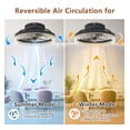 thumbnail image 5 of Jopath 16" Smart Silent Ceiling Fan with Light,Flush Mount LED Chandelier with 5 Invisible Blades, Remote Control and Timer, Dimmable Lighting for Bedroom, Living Room,Black, 5 of 9