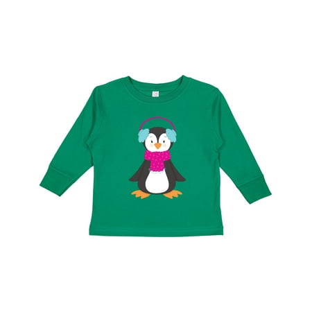 

Inktastic Cute Penguin Baby Penguin Penguin with Scarf Boys or Girls Long Sleeve Toddler T-Shirt