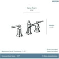 thumbnail image 3 of Moen Dartmoor Brushed Nickel Two-Handle High Arc Widespread Bathroom Sink Faucet for 3-Hole Setups with Valve Included, TV6805BN, 3 of 6