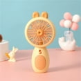 thumbnail image 3 of RoamHome Cute Electric Mini Fan Charging with Light Small Fans USB Rechargeable Handheld Battery Powered Portable Fans Personal Cooling Fan That Blows Cold Air (Yellow), 3 of 6