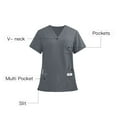 thumbnail image 4 of WSBDENLK Scrubs for Men Solid Color V-neck Pocket Caregiver Short Sleeved Nurse Uniform Blouses, 4 of 9