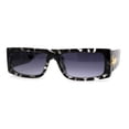 thumbnail image 1 of Square Flat Top Narrow Rectangular Plastic 90s Sunglasses Slate Tortoise Smoke, 1 of 4