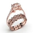 thumbnail image 3 of Dazzling Minimalist Art Deco 2.50 Carat Oval Cut Morganite And Diamond Moissanite Unique Engagement Ring, Wedding Ring, Two Matching Band in 10k Solid Rose Gold, Gift For Woman, Promise Ring, 3 of 4