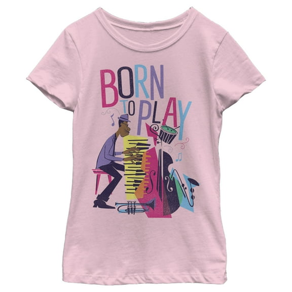 Girl's Soul Born to Play  Graphic Tee Light Pink Large